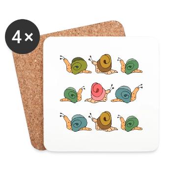 Snails - Coasters (set of 4) - white - Front