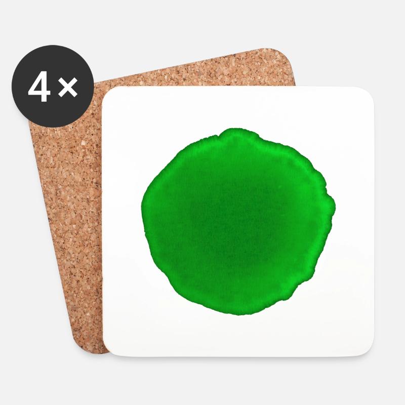 Punkt Grün - Untersetzer (4er-Set) - Weiß