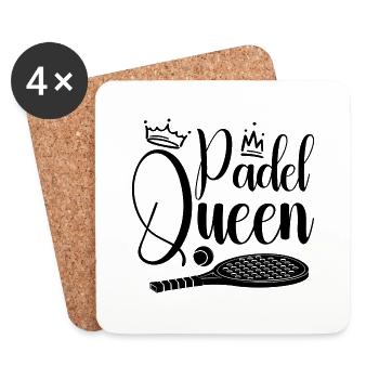 Frauen Padel Queen Padel Spielerin Tennis Padelistin - Untersetzer (4er-Set) - Weiß - Vorne