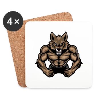 Loup Loup-Garou - Dessous de verre (lot de 4) - blanc - Devant
