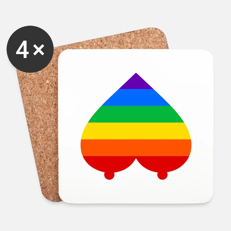 Regenbogen - Untersetzer (4er-Set) - Weiß