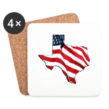 Drapeau des États-Unis dans la carte de l’État du Texas - Dessous de verre (lot de 4) - blanc - Devant