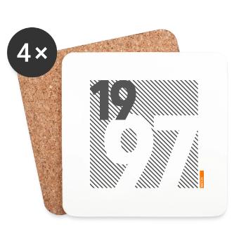 Made in 1997 Retro Modernist Design Birthday Gift - Coasters (set of 4) - white - Front