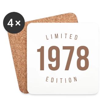 1978 Limited Edition Retro Style Birthday Gift - Coasters (set of 4) - white - Front
