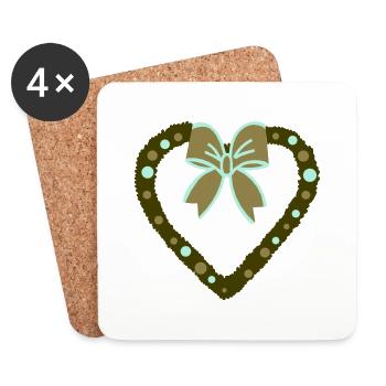 Christmas Decorations Green - Coasters (set of 4) - white - Front