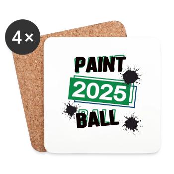 Paintball Spieler Team Turnier Mannschaft in 2025 - Untersetzer (4er-Set) - Weiß - Vorne