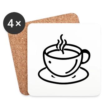 kaffeetasse Kaffee Tee - Untersetzer (4er-Set) - Weiß - Vorne