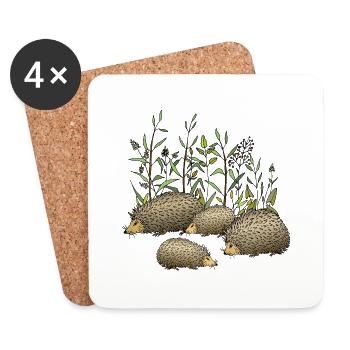 Igel - Untersetzer (4er-Set) - Weiß - Vorne