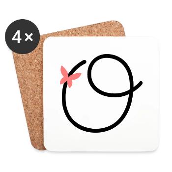 Buchstabe O Schmetterlingsbuchstabe - Untersetzer (4er-Set) - Weiß - Vorne
