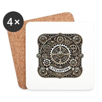 Steampunk Logo - Coasters (set of 4) - white - Front