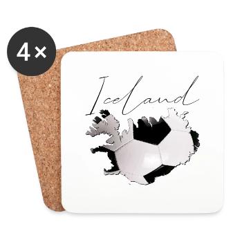 Iceland Map Framed Real Football EN - Coasters (set of 4) - white - Front