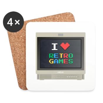 PVM Lover - Retrogames (Beige) - Untersetzer (4er-Set) - Weiß - Vorne