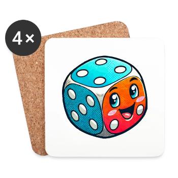 Bande dessinée Cube - Dessous de verre (lot de 4) - blanc - Devant