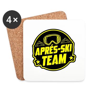 Apres Ski Party Team Spruch - Untersetzer (4er-Set) - Weiß - Vorne