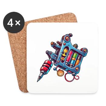 tattoo maschine - Untersetzer (4er-Set) - Weiß - Vorne