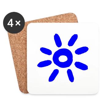 Blue Sun - Coasters (set of 4) - white - Front