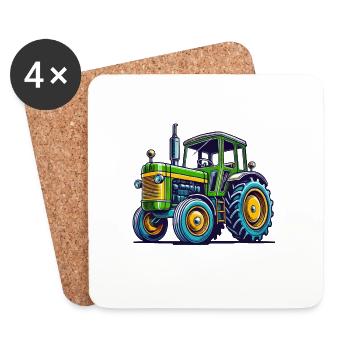 traktor trecker - Untersetzer (4er-Set) - Weiß - Vorne