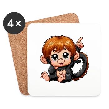 Orangutan baby - Coasters (set of 4) - white - Front