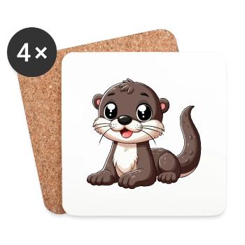 Otter child - Coasters (set of 4) - white - Front