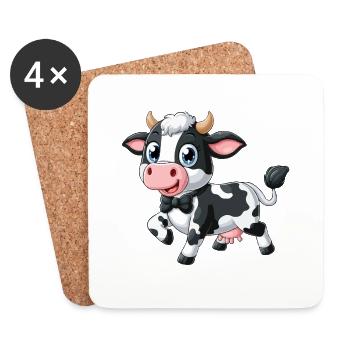 Cow happy - Coasters (set of 4) - white - Front