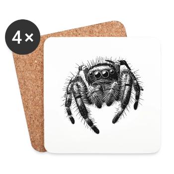 Springspinne - Untersetzer (4er-Set) - Weiß - Vorne