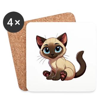 Siamkatze Baby png - Untersetzer (4er-Set) - Weiß - Vorne