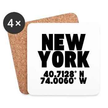 New York - Design with coordinates - Coasters (set of 4) - white - Front