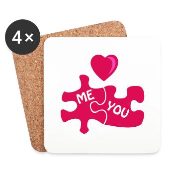 Puzzle Love - Coasters (set of 4) - white - Front
