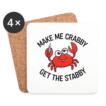 Crabby Humor: Get the Stabby - Coasters (set of 4) - white - Front