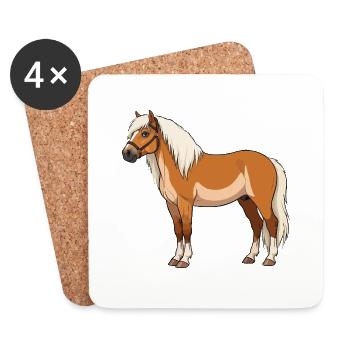 Haflinger bangs réel - Dessous de verre (lot de 4) - blanc - Devant