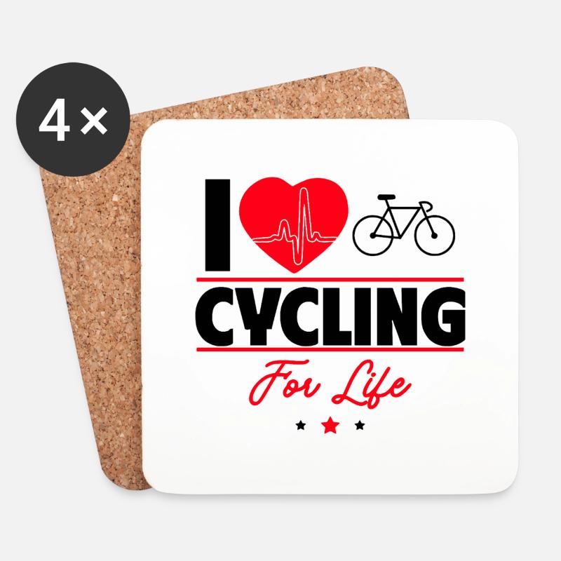 Ich liebe Radfahren fürs Leben - Untersetzer (4er-Set) - Weiß