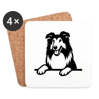Collie - Untersetzer (4er-Set) - Weiß - Vorne