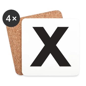 X - Coasters (set of 4) - white - Front