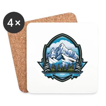 Mountains icon - Coasters (set of 4) - white - Front