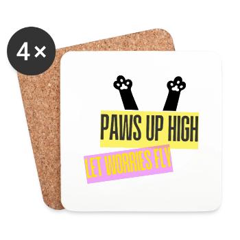 PAWS UP HIGH - Untersetzer (4er-Set) - Weiß - Vorne