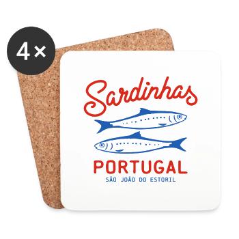 Sardines Canned Sardinhas Portugal - Coasters (set of 4) - white - Front