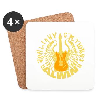 Alwin à la guitare - Dessous de verre (lot de 4) - blanc - Devant