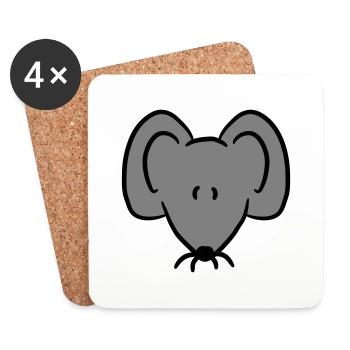 Mouse Mouse Cute Little Rat Rodent Friendly - Coasters (set of 4) - white - Front