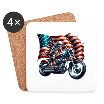 Motorrad,motorcycle,dirkbike motocross - Untersetzer (4er-Set) - Weiß - Vorne