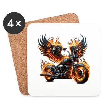 Motorrad,motorcycle,dirkbike motocross - Untersetzer (4er-Set) - Weiß - Vorne