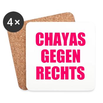 chayas gegen rechts - Untersetzer (4er-Set) - Weiß - Vorne