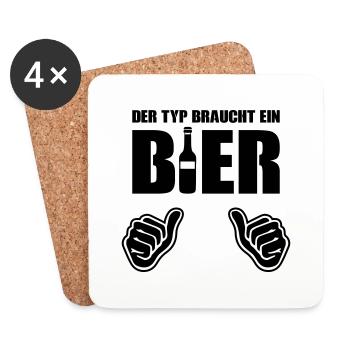 The guy needs a beer - Coasters (set of 4) - white - Front