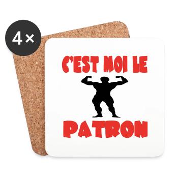 C'est moi le patron - Dessous de verre (lot de 4) - blanc - Devant