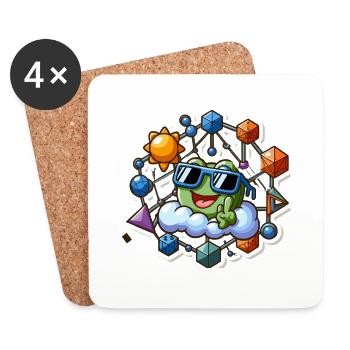 Mathe Spiel - Untersetzer (4er-Set) - Weiß - Vorne