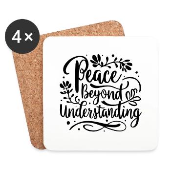 paix incompréhensible - Dessous de verre (lot de 4) - blanc - Devant