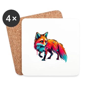 Fox Paint - Coasters (set of 4) - white - Front