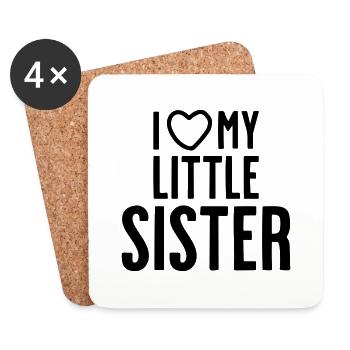 Ich liebe meine kleine Schwester - Untersetzer (4er-Set) - Weiß - Vorne