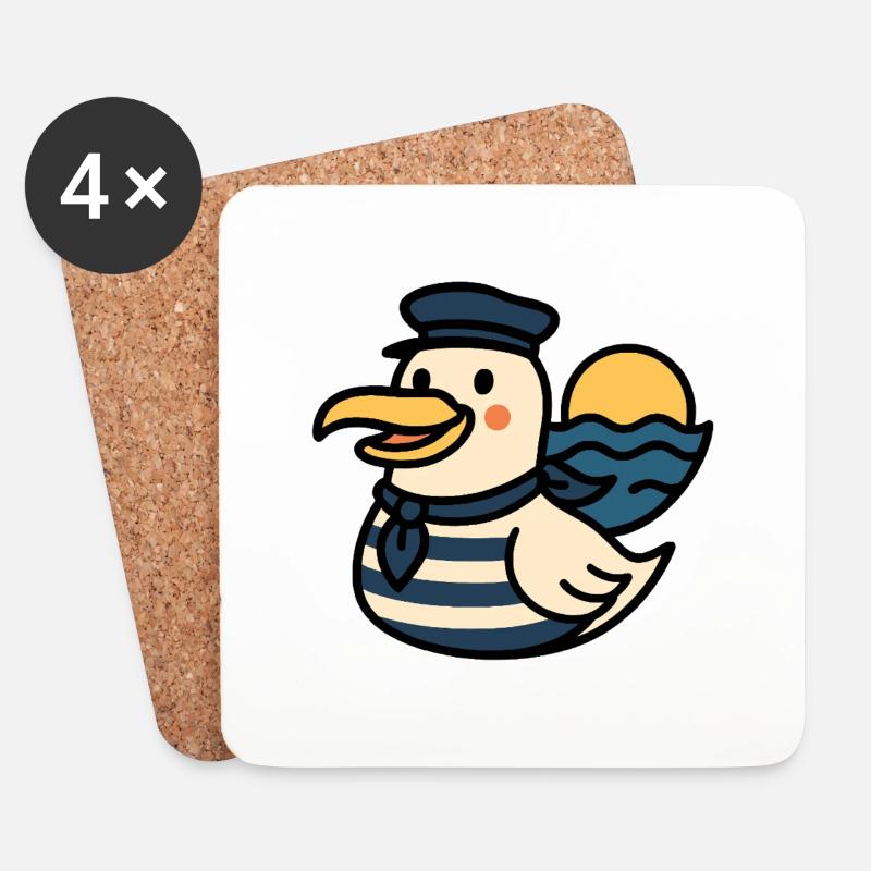 Möwe Minimalistisch Norddeutschland - Untersetzer (4er-Set) - Weiß