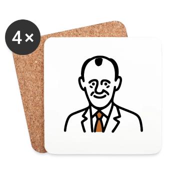 Friedrich Merz Cartoon Comic - Untersetzer (4er-Set) - Weiß - Vorne