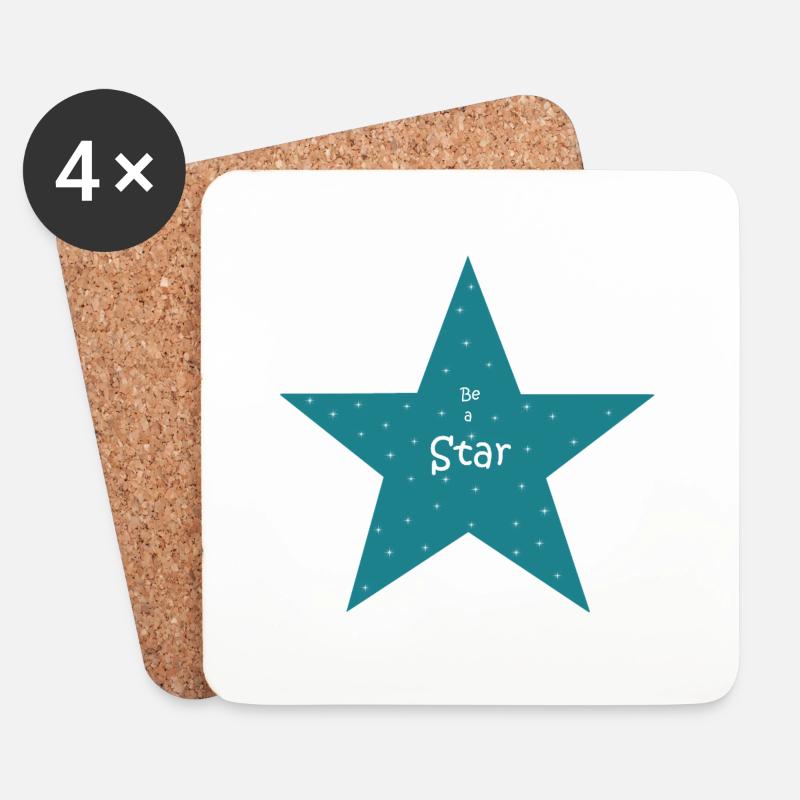 Be a Star2 - Untersetzer (4er-Set) - Weiß